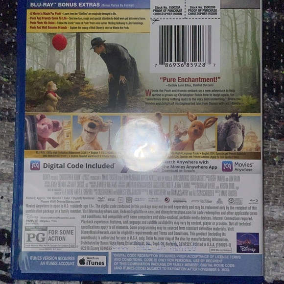 PreOwned   Disney Christopher Robin BluRay DVD MultiScreenEdition 2018. - Picture 4 of 8